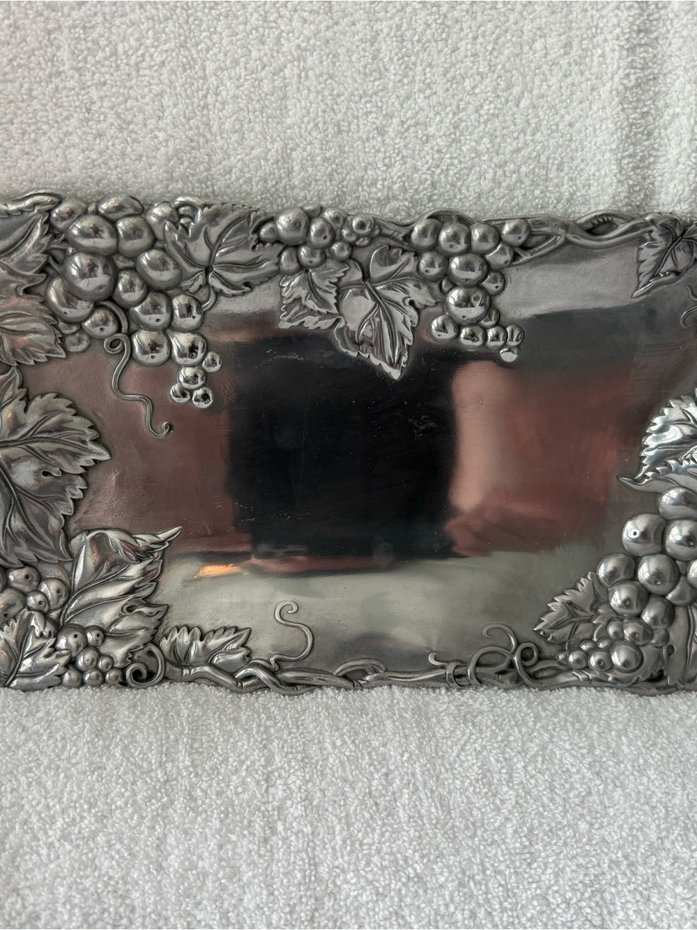 Arthur Court Silver Grape Motif Serving Tray